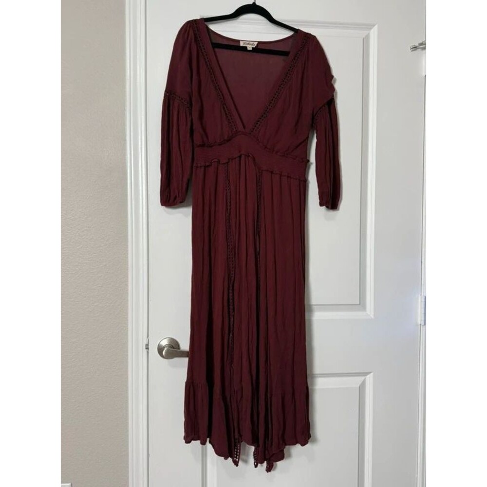 Listicle Fall Burgundy deep v dress for fall